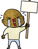 cartoon crying bald man png