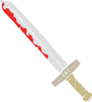 flat color illustration of bloody sword png