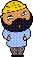 homme barbu heureux de dessin animé png