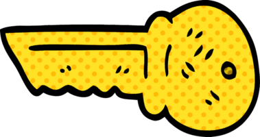 cartoon doodle gold key png