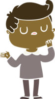 flat color style cartoon man wondering png