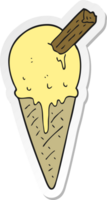 sticker of a cartoon ice cream cone png