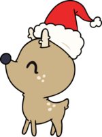 hand drawn christmas cartoon of kawaii deer png