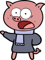 dessin animé cochon criant png