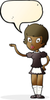 camarera de dibujos animados con burbujas de discurso png