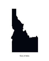 isolated simplified illustration icon with black map silhouette of State of Idaho USA. White background vector