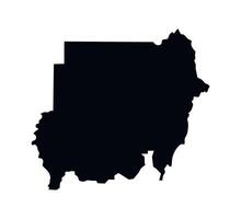 aislado simplificado ilustración icono con negro silueta de Sudán mapa. blanco antecedentes. vector