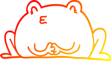 chaud pente ligne dessin de une mignonne dessin animé grenouille png