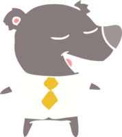 vlak kleur stijl tekenfilm beer vervelend overhemd en stropdas png