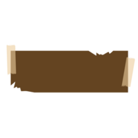 Torn brown paper note png