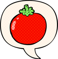 cartoon tomato with speech bubble in comic book style png