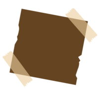 Torn brown paper note png