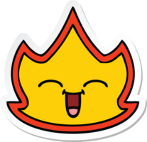 pegatina de un lindo fuego de dibujos animados png