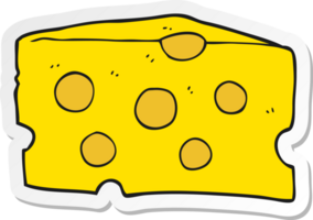 sticker of a cartoon cheese png