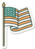 klistermärke av tatuering i traditionell stil av de amerikan flagga png