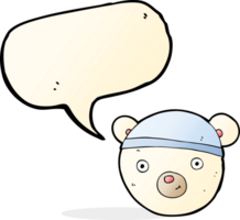 cartoon polar bear face with speech bubble png