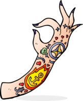 brazo de tatuaje de dibujos animados png