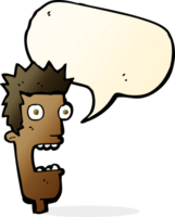 cartoon shocked man's face with speech bubble png