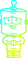 cold gradient line drawing of a cartoon robot png