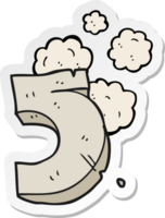 sticker of a cartoon stone number five png