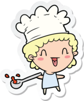 pegatina de un chef de dibujos animados png