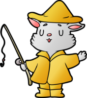 cartoon cat fisherman png