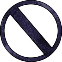 retro grunge texture cartoon of a no entry sign png