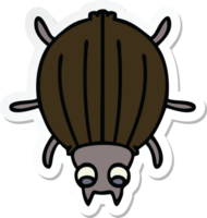 sticker of a quirky hand drawn cartoon beetle png