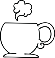 line drawing quirky cartoon hot drink png