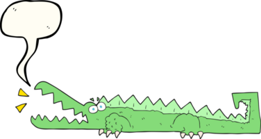 hand drawn speech bubble cartoon crocodile png