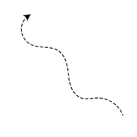 Hand drawn dotted curved line transparent png