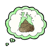 hand drawn thought bubble textured cartoon gross poop png