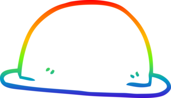 rainbow gradient line drawing of a cartoon hat png