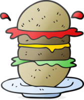 mano disegnato cartone animato hamburger png