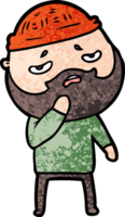 cartoon worried man with beard png