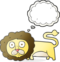 hand drawn thought bubble cartoon lion png