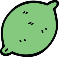 tecknad doodle lime frukt png