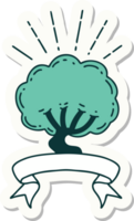 sticker of a tattoo style tree png