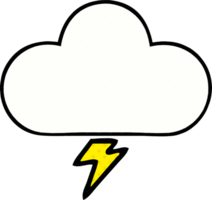 comic book style cartoon of a thunder cloud png