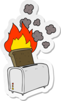 klistermärke av en tecknad serie bränd rostat bröd png