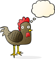 cartoon chicken with thought bubble png