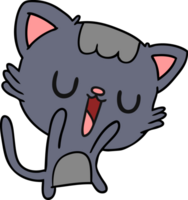 mano dibujado dibujos animados de linda kawaii gato png