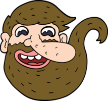 bärtiger Cartoon-Doodle-Mann png