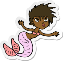 sticker of a cartoon mermaid png