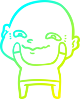 cold gradient line drawing of a cartoon creepy guy png