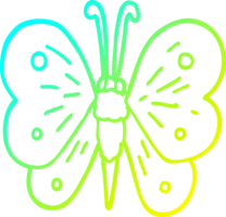 cold gradient line drawing of a cartoon butterfly png