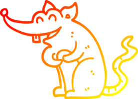 warm gradient line drawing of a cartoon rat png