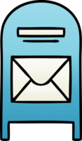 gradient shaded cartoon of a mail box png