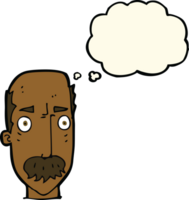 cartoon annoyed old man with thought bubble png