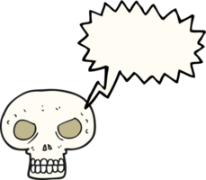 hand drawn speech bubble cartoon skull png